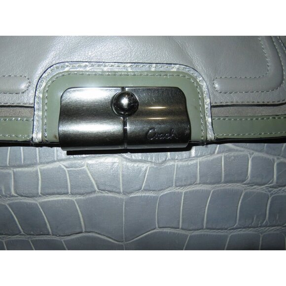 Coach 2011 Kristen Spectator Hobo Grey Croc Embossed Leather Expandable Satchel - Picture 7 of 13